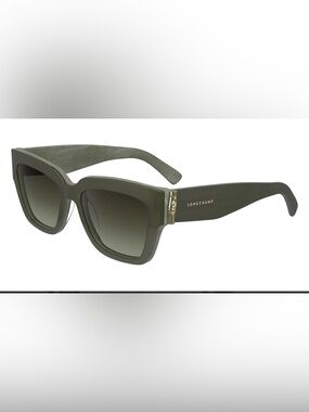 New Longchamp Olive Green Square Women's Sunglasses. French Design.